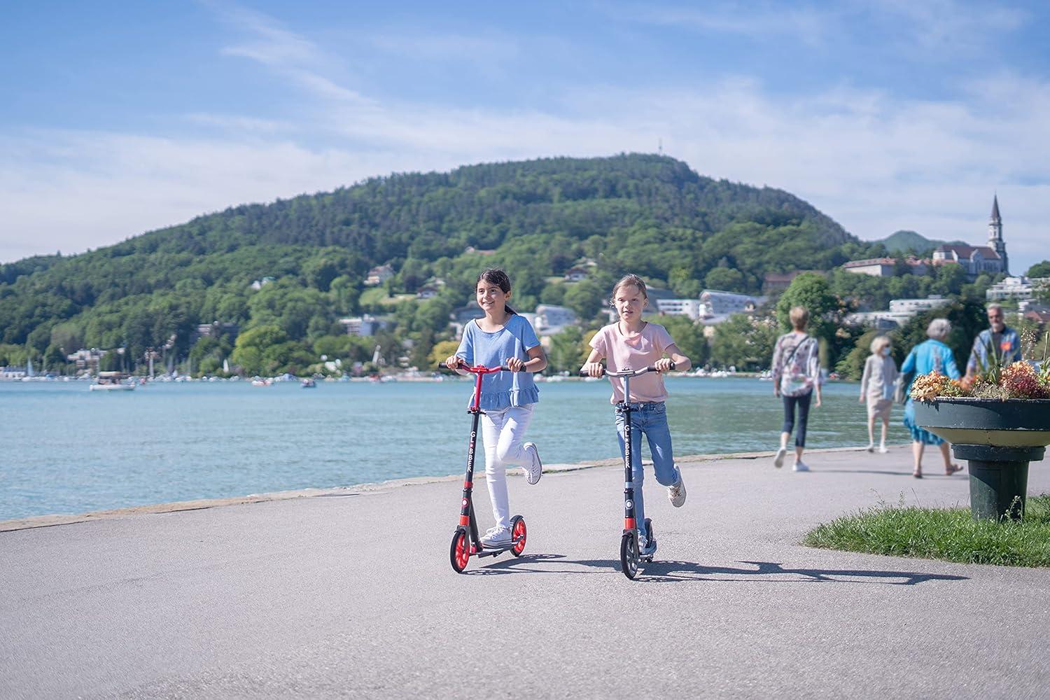imageGlobber NL 205 Folding Scooter with 2 Wheels with Front Suspension for Children Aged 8White Pink