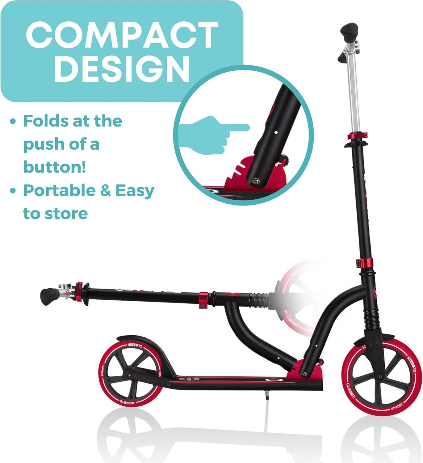 imageGlobber NL Series Foldable Kick Scooter 2Wheel Adult amp Kids Scooter 8 Safe NonSlip Deck amp Premium Brakes