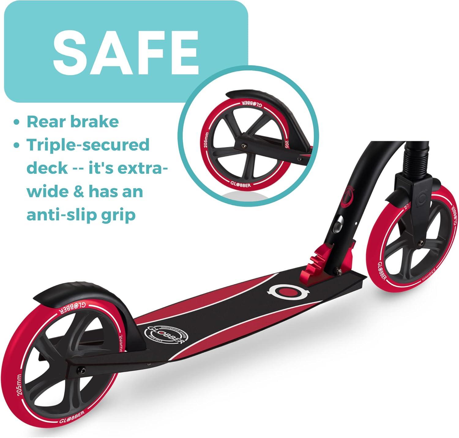 imageGlobber NL Series Foldable Kick Scooter 2Wheel Adult amp Kids Scooter 8 Safe NonSlip Deck amp Premium Brakes
