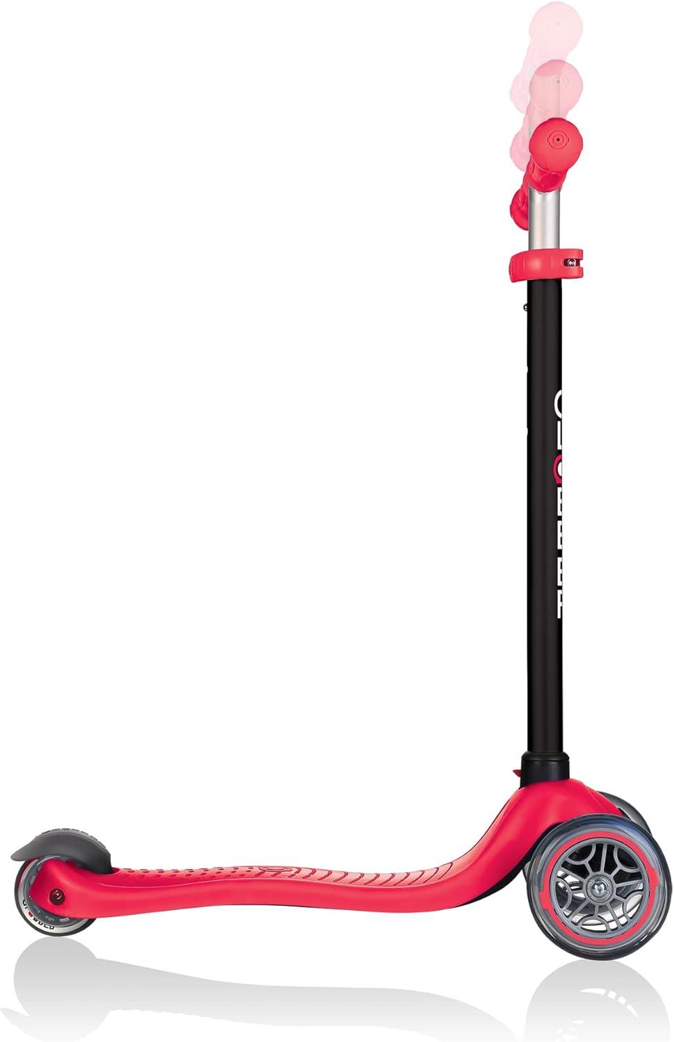 imageGlobber Go Up Sporty 3 in 1 Kick Scooter for Kids and Toddlers 3 Mode Ride On Scooter for Ages 15 Months to 3 Adjustable Outdoor Ride on Toy for Toddlers Deep Red