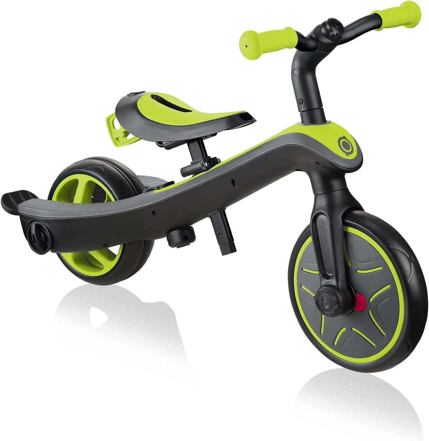 imageGlobber 4in1 Toddler Trike Push Bike Stroller Learning Tricycle for Toddlers Converts Into Balance Bike Safe Outdoor Ride On Toys for Kids PinkLime Green