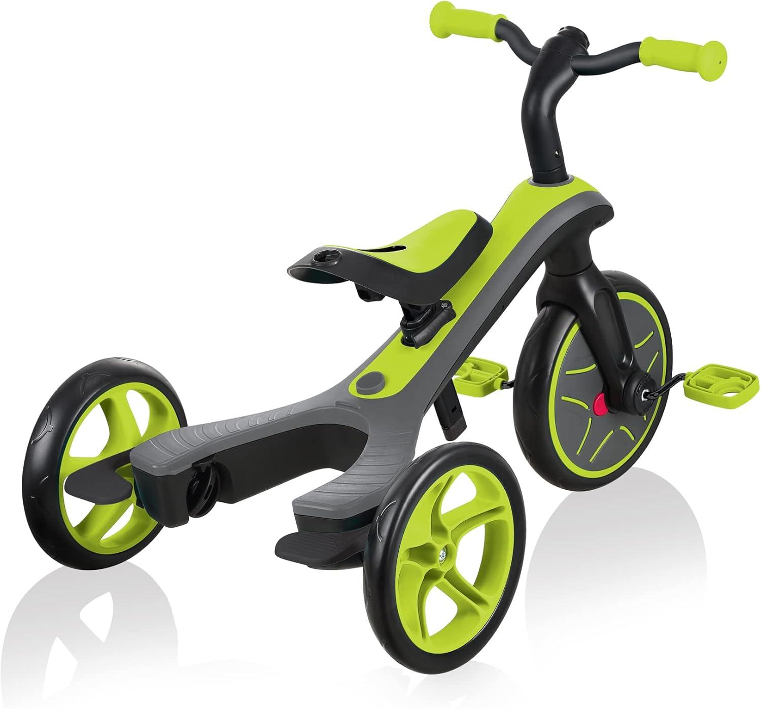 imageGlobber 4in1 Toddler Trike Push Bike Stroller Learning Tricycle for Toddlers Converts Into Balance Bike Safe Outdoor Ride On Toys for Kids PinkLime Green